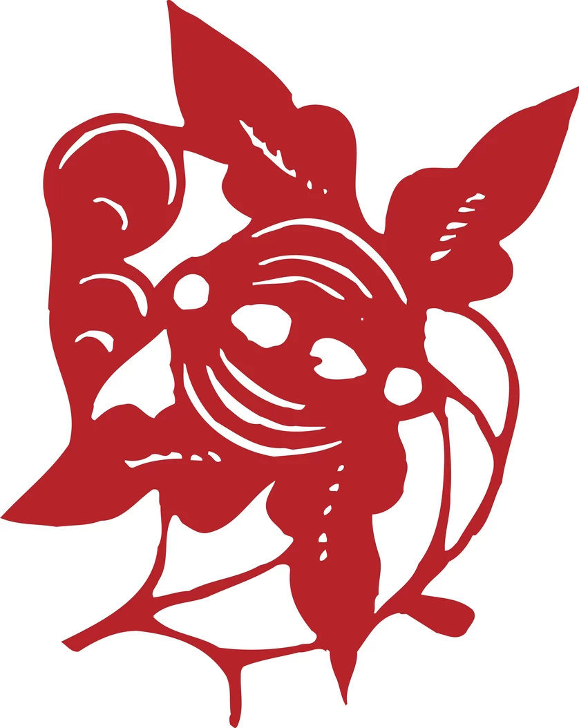 中国风传统民俗吉祥喜庆镂空剪纸窗花图案插画AI矢量PNG设计素材【297】